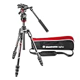 Manfrotto MVKBFRTC-LIVE Manfrotto befree Live Kit Twist Carbon con Fluid de Cabezal de vídeo, Blanco/Rojo