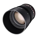 Samyang F1313001101 - Objetivo para vídeo VDSLR para Canon EF (Distancia Focal Fija 85mm, Apertura T1.5-22 AS IF UMC II, diámetro Filtro: 72mm), Negro