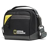 National Geographic Camera Pouch For Compact Cameras, Action Camera, 360 Cameras, Or Small Accessories, Integrated Belt Loop, Detachable Strap, Ultra-Lightweight, Ng E1 2350, Black [Amazon Exclusive]