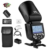 Godox V1-N TTL Flash Speedlite, 76Ws 2.4G High-Speed Sync 1/8000s 2600mAh Li-Ion Battery, 480 Full Power Shots, 1.5s Recycle Time, Round Head Camera Speedlight with Compatible for Nikon Cameras