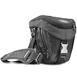 Mantona Premium - Funda para cámara reflex (correa para hombro, cierre de cremallera y clip), color negro