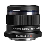 Olympus V311030BE000 - Objetivo para Micro Cuatro Tercios ED 45 mm f/1,8 , color negro