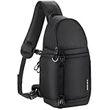 K&F Concept Bolsa para Cámara Sling Camera Bolsa Bandolera Antirrobo 10L Foto Mochila Reflex Portátil, Bolsa de Cámara Compatible con DSLR SLR Cámara Negro