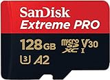 SanDisk 128 GB Extreme Pro Tarjeta de Memoria microSDXC + Adaptador SD + RescuePRO Deluxe, hasta 200 MB/s, Clase A2 de Rendimiento de Las Aplicaciones, UHS-I, Class 10, U3 y V30