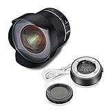 SAMYANG AF F2.8 + Lens Station Autofocus Objetivo con Distancia Focal Fija para Nikon F Formato Completo, Negro, Gran Angular 14 mm de Distancia Focal Fija,