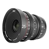 MEKE Lente Mini Cine de 25 mm T2.2 de gran apertura, enfoque manual, baja distorsión, 4K, para montaje Micro Cuatro Tercios, compatible con cámaras Olympus Panasonic Lumix y BMPCC 4K Zcam E2 GH5 GH6