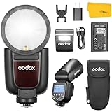 GODOX V1Pro-C V1 Pro C Flash Speedlite para Canon, 2.4G Inalámbrico TTL Speedlight HSS 1/8000s Li-Ion de la Batería, Desmontable SU-1 Flash