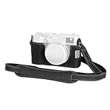 SMALLRIG X100VI Kit de Funda de Medio Cuero con Correa para el Hombro, Estuche de Cuero de Estilo Retro para Cámara con Marco de Aleación de Aluminio para FUJIFILM X100VI, Negro - 4700