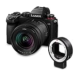 Panasonic LUMIX S5 Cámara sin Espejo de fotograma Completo, grabación de Video 4K 60P con Pantalla abatible y Wi-Fi, Montaje en L, con Lente F3.5-5.6 de 20-60 mm y Sigma MC-21 para Canon EF a L-Mount