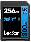 Lexar High-Performance 800x Tarjeta SD 256GB, SDXC UHS-I Tarjeta de Memoria, hasta 120 MB/s de Lectura, 45 MB/s de Escritura, Cámaras de apuntar y Disparar, DSLR, Videocámara HD (LSD0800256G-BNNAG)