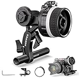 NEEWER Mini Follow Focus con Topes A/B, Anillo de Engranaje de Lente,15mm Varilla y Abrazadera de Varilla para Cámara de Cine, DSLR, Compatible con Diámetro de Lente de hasta 114mm, PG003 (Negro)