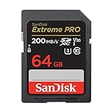 SanDisk Tarjeta SDXC Extreme PRO de 64 GB + RescuePRO Deluxe, hasta 200 MB/s, UHS-I, Clase 10, U3, V30