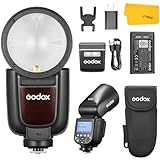 GODOX V1Pro-C V1 Pro C Flash Speedlite para Canon, 2.4G Inalámbrico TTL Speedlight HSS 1/8000s Li-Ion de la Batería, Desmontable SU-1 Flash