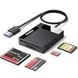 UGREEN USB 3.0 Lector de Tarjetas SD Micro SD CF MS Card Rearder Múltiple 4 en 1 Adaptador Tarjeta de Memoria Compact Flash 5 Gbps Compatible con Windows 11 10 Vista XP Linux macOS etc