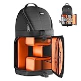 Neewer Professional Mochila Peso 653g la Viene con Bolsillos para Accesorios Protección Contra la Lluvia Compatible con Cámara Nikon Canon Sony y otras Cámaras y Lentes DSLR Trípode(Naranja)