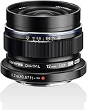 Olympus M.Zuiko - Objetivo Digital ED 12 mm F2.0, longitud focal fija rápida, apto para todas las cámaras MFT (modelos Olympus OM-D & Pen, Serie G de Panasonic), negro