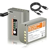 Mspalocell Batería BLX-1 USB-C 2600mAh Batería de Repuesto para Olympus OM-1 / BLX-1, USB-C 5V2A Carga rápida y Carga de automóvil (2,5 Horas), Paquete de 2 baterías para Sistema OM BLX-1 / OM-1