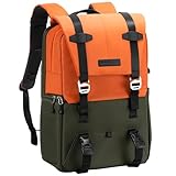 K&F Concept Mochila Fotografía Profesional, Mochila Camara Multifuncional, Mochila Fotográfica para Reflex Impermeable, Bolsa Cámara Compartimento para Portátil de 15.6 Pulgadas(20L) Naranja