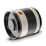 Walimex Pro 800 mm 1:8,0 DSLR - Objetivo de Espejo para Montura Canon RF (calculado para Sensor de Formato Completo, diámetro del Filtro Incluye Tapa Protectora), Color Blanco