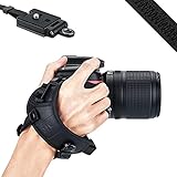 JJC DSLR Cámara Correa de mano con Arca Swiss Tipo de placa para Canon EOS R8 R6II R10 R7 6D 5DIV M50II M200 90D 200DII NIK. Z30 D7500 D7200 D5600 D3500 D850 D780 SON. ZV-E1 FX30 FX3 ZV-E10 (NEGRO)