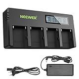 NEEWER Cargador de Batería NP-F de 4 Canales con Pantalla LCD, Compatible con Sony NP-F550 F570 F750 F770 F930 F950 F960 F970 FM50 FM500H QM71 QM91 QM71D QM91D Baterías de Li-Ion para Videocámara