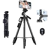 Rollei Smartphone Tripod Traveler, Tripode para Movil con Control Bluetooth 120cm Tripe Telemovel de Aluminio Flexible Portátil Negro Trípode con Soporte Teléfono para iPhone Huawei Samsung