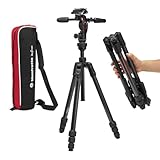 Manfrotto Befree GT Pro - Trípode de Viaje de Fibra de Carbono de 4 Secciones con Cabezal de Giro e inclinación de 3 vías, Color Negro