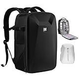 K&F CONCEPT Mochila para cámara Bolsa impermeable a prueba de golpes con compartimento para portátil de 16' Funda rígida para cámara DSLR/SLR/Mirrorless (Negro)