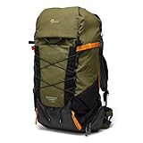Lowepro Mochila PhotoSport X 45L AW con Tejidos Reciclados, Cámara Reflex y Mirrorless, Acceso Trasero, Compartimento Extraíble para Cámara, Características para Montaje, Talla M/L, Gris Oscuro/Verde
