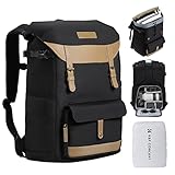 K&F CONCEPT Mochila para Cámara Profesional, Bolsa para Fotografía Impermeable, Mochila para Fotográfica Multifuncional 21L Compartimento de Gran Capacidad para Portátil DSLR de 15,6 Pulgadas, Negro