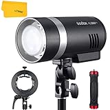 Godox AD300Pro AD300 Pro 300 W 2,4 G TTL Flash externo, 12 W Lámpara de modelado LED bicolor ajustable Brillo, 1/8000 HSS, 0,01 – 1,5 S Tiempo de reciclaje + Godox S2 S tipo soporte.