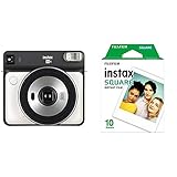 Fujifilm instax SQ6 - Cámara analógica instantánea formato cuadrado + Pack de 10 fotografías, color blanco