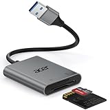 acer Lector de Tarjetas USB 3.0, Lector de Tarjetas SD/Micro SD USB-A, SD Card Reader de Aluminio, Adaptador de Lector Tarjetas de Memoria para PC, Portátil, Cámara, SDXC, Micro SDHC, TF, RS-MMC
