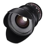 Samyang F1312801101 - Objetivo para vídeo VDSLR para Canon EF (Distancia Focal Fija 24mm, Apertura T1.5-22 ED AS IF UMC II, diámetro Filtro: 77mm), Negro