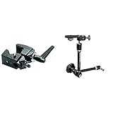 Manfrotto Superclamp 035 - Sistema de fijación para trípode, negro + Manfrotto 244 - Brazo de fricción variable con pinza, con soporte