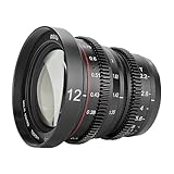 MEKE 12 mm T2.2 Gran Apertura Enfoque Manual Baja Distorsión 4K Mini Cine Lente para Micro Cuatro Tercios M43 MFT Compatible con Olympus Panasonic Lumix BMPCC 4K Zcam E2 GH5 GH6 GH7