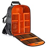 Neewer Mochila para cámara flexible acolchada con separadores con protector antigolpes, para cámaras SLR y otros accesorios, interior naranja