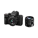 Panasonic Lumix G100W | Cámara híbrida compacta + Lente Lumix 12-32 mm + 35-100 mm (Sensor 4/3 20 MP, Pantalla orientativa, Visor 3680 Kpts, micrófono OZO Audio, 4K 30p) Negro – Versión Francesa