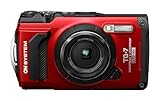 OM SYSTEM Cámara Tough TG-7, 12 MP, Resistente al Agua y a los Golpes, Modos de Disparo subacuático y Macro, vídeo 4K, Zoom Angular de 4X (sucesora de la Olympus TG-6), Rojo