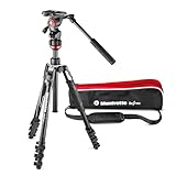 Manfrotto Befree Live, Trípode de Viaje con Cabezal para Videocámara y Cierre de Palanca, Trípode de Aluminio para DSLR, sin Espejo, Cámaras Reflex, Videocámaras y Accesorios de Video