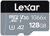 Lexar Professional 1066x Tarjeta Micro SD 128GB, microSDXC UHS-I Serie Silver, Incluye Adaptador SD, hasta 160MB/s de Lectura, para cámaras de acción, drones, smartphone y tabletas (LMS1066128G-BNAAG)