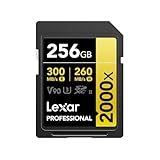 Lexar Profesional 2000x Tarjeta SD de 256 GB, SDXC UHS-II sin Lector, hasta 300 MB/s de reproducción, para DSLR, cámaras de vídeo en Calidad de Cine (LSD2000256G-BNNNG)