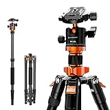 K&F Concept Trípode Cámara 175CM Trípode Viaje para Cámara Aluminio Profesional con Rótula de Bola 360° Compatible con Canon Nikon Sony Carga 10KG
