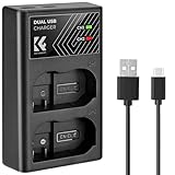 K&F CONCEPT EN-EL15/EN-EL15a/EN-EL15b Cargador Rápido de Batería de Cámara con Doble Ranura, Cargador de Batería de Cámara para Nikon D7000,D7100,D7200,D750,D850,D810, D800E,D750,D600,D500,Z6,Z7