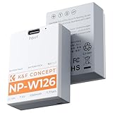 K&F CONCEPT NP-W126S NP-W126 Baterías Paquete de 2x1050mAh Baterías de Carga Directa de USB-C Compatible con Fujifilm X100VI, XM5, XE5, X Half, X-S10, XT30, XT30 II, X100V, XS10, XT50