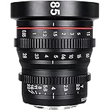 Meike 85 mm T2.2 Lente cinama/Lente de película, Adecuada para grabaciones de películas de Alta resolución en 4k, Fuji-X Mount