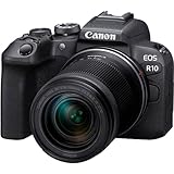 CANON EOS R10 Cámara Mirrorless + Objetivo RF-S 18-150 mm F4.5-6.3 IS STM, Cámara Evil APS-C (24,2 MP) -4 EV, Vídeo 4K 60 fps, Dual Pixel CMOS AF II, Pantalla Táctil de Ángulo Variable, Negro