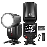 NEEWER Z2-S 2.4G TTL Flash Speedlite Cabeza Redonda Compatible con Sony, Flash HSS 76Ws 1/8000s con Mejorada UI, 2 Lámpara Modelar, Interruptor TCM rápido TTL/M, 7,2V/3000mAh Batería, 600 Flash Power