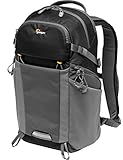 Lowepro LP37260-PWW Photo Active, Mochila para cámara exterior sin espejo con divisores QuickShelf, Tablet 12'/iPad/Hidr. 2L, Sony, Canon, Nikon, Objetivos, Gimbal, Dron, DJI, Negro/Gris