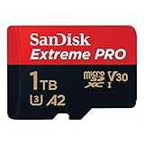 SanDisk Extreme PRO 1TB tarjeta microSDXC + adaptador SD + RescuePro Deluxe, hasta 200 MB/s, con Clase A2 de rendimiento de las aplicaciones UHS-I Class 10 U3 V30